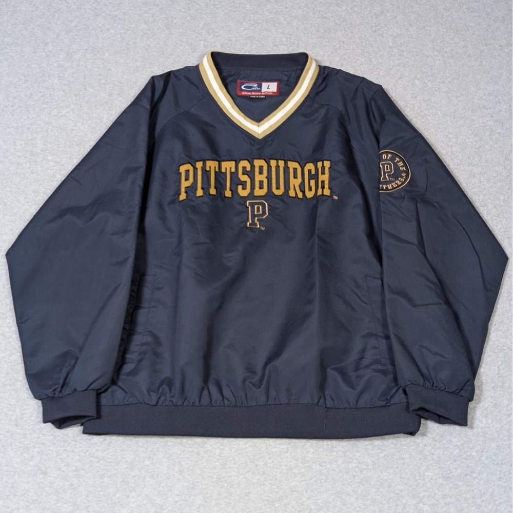 University Of Pittsburgh Panthers Jacket Mens Large Blue Windbreaker Cadre